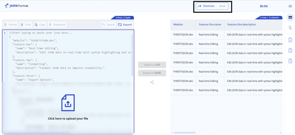 Short-Cut-Menu-JSON-Format